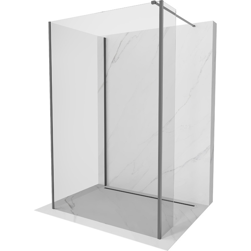 Mexen Kioto Duschwand Walk-in 120 x 120 x 30 cm, transparent, Gun Metal - 800-120-120-221-95-00-030