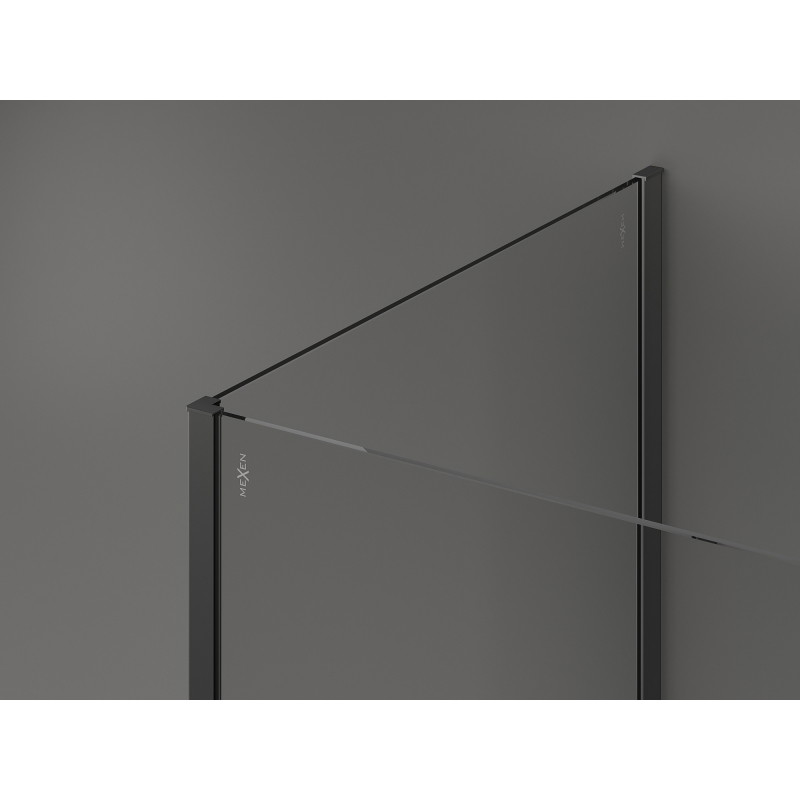Mexen Kioto Duschwand Walk-in 120 x 120 x 30 cm, transparent, Gun Metal - 800-120-120-221-95-00-030