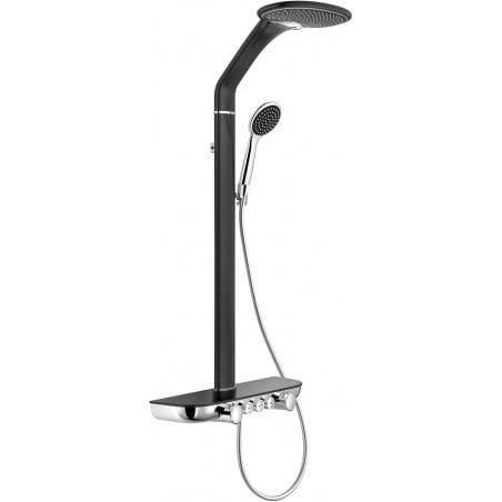Mexen Bolt Duschset zur Aufputzmontage mit Regendusche und Armatur, Schwarz/Chrom - 78108-71