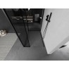 Mexen Kioto Duschwand Walk-in 100 x 70 x 30 cm, schwarzer Rahmen, schwarz - 800-100-070-221-70-70-030