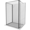 Mexen Kioto Duschwand Walk-in 100 x 100 x 30 cm, schwarzer Rahmen, schwarz - 800-100-100-221-70-70-030