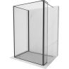 Mexen Kioto Duschwand Walk-in 110 x 70 x 40 cm, schwarzer Rahmen, schwarz - 800-110-070-221-70-70-040