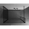 Mexen Kioto Duschwand Walk-in 140 x 70 x 40 cm, schwarzer Rahmen, schwarz - 800-140-070-221-70-70-040
