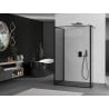 Mexen Kioto Duschwand Walk-in 100 x 70 x 40 cm, schwarzer Rahmen, schwarz - 800-100-070-221-70-70-040