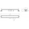 Mexen Flat 360° M33 drehbarer Rinnenablauf 100 cm, Inox - 1033100-40