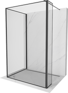 Mexen Kioto Duschwand Walk-in 140 x 100 x 40 cm, schwarzer Rahmen, schwarz - 800-140-100-221-70-70-040