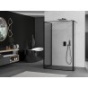 Mexen Kioto Duschwand Walk-in 140 x 100 x 40 cm, schwarzer Rahmen, schwarz - 800-140-100-221-70-70-040