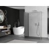 Mexen Kioto Duschwand Walk-in 100 x 70 x 30 cm, transparent, gebürsteter Nickel - 800-100-070-221-97-00-030