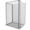 Mexen Kioto Duschwand Walk-in 100 x 80 x 40 cm, schwarzer Rahmen, Gun Metal - 800-100-080-221-95-70-040