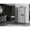 Mexen Kioto Duschwand Walk-in 100 x 100 x 40 cm, schwarzer Rahmen, Gun Metal - 800-100-100-221-95-70-040