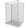 Mexen Kioto Duschwand Walk-in 120 x 95 x 30 cm, transparent, gebürsteter Nickel - 800-120-095-221-97-00-030