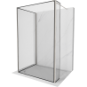 Mexen Kioto Duschwand Walk-in 120 x 80 x 30 cm, schwarzer Rahmen, gebürsteter Nickel - 800-120-080-221-97-70-030