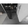 Mexen Kioto Duschwand Walk-in 120 x 80 x 30 cm, schwarzer Rahmen, gebürsteter Nickel - 800-120-080-221-97-70-030