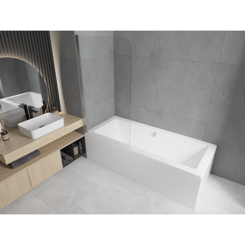 Mexen Felix 1-flügelige Badewannenabtrennung 70 x 140 cm, transparent, Chrom - 890-070-001-01-00