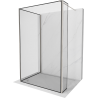 Mexen Kioto Duschwand Walk-in 120 x 90 x 30 cm, schwarzer Rahmen, gebürstetes Nickel - 800-120-090-221-97-70-030
