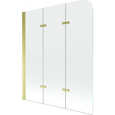 Mexen Felix 3-flügelige Badewannenfaltwand 120 x 140 cm, transparent, gold - 890-120-003-50-00