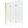 Mexen Felix 3-flügelige Badewannenfaltwand 120 x 140 cm, transparent, gold - 890-120-003-50-00