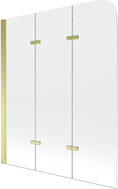 Mexen Felix 3-flügelige Badewannenfaltwand 120 x 140 cm, transparent, gold - 890-120-003-50-00