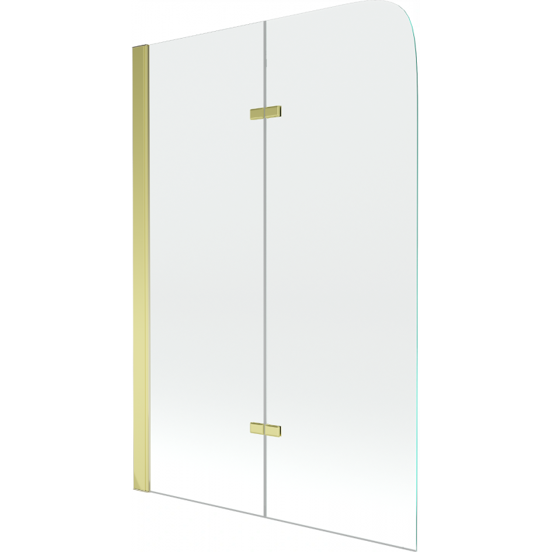Mexen Felix zweiflügelige Badewannenabtrennung 80 x 140 cm, transparent, gold - 890-080-002-50-00