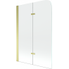 Mexen Felix zweiflügelige Badewannenabtrennung 80 x 140 cm, transparent, gold - 890-080-002-50-00