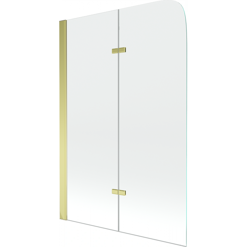 Mexen Felix 2-flügelige Badewannenabtrennung 100 x 140 cm, transparent, gold - 890-100-002-50-00