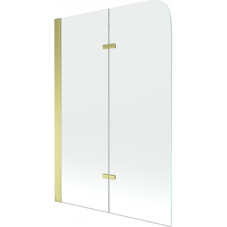 Mexen Felix 2-flügelige Badewannenabtrennung 100 x 140 cm, transparent, gold - 890-100-002-50-00