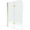 Mexen Felix 2-flügelige Badewannenabtrennung 100 x 140 cm, transparent, gold - 890-100-002-50-00