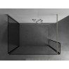 Mexen Kioto Duschwand Walk-in 140 x 90 x 40 cm, schwarzer Rahmen, gebürsteter Nickel - 800-140-090-221-97-70-040