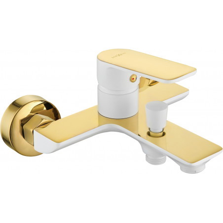 Mexen Alfa Badewannenarmatur, weiß/gold - 745730-25