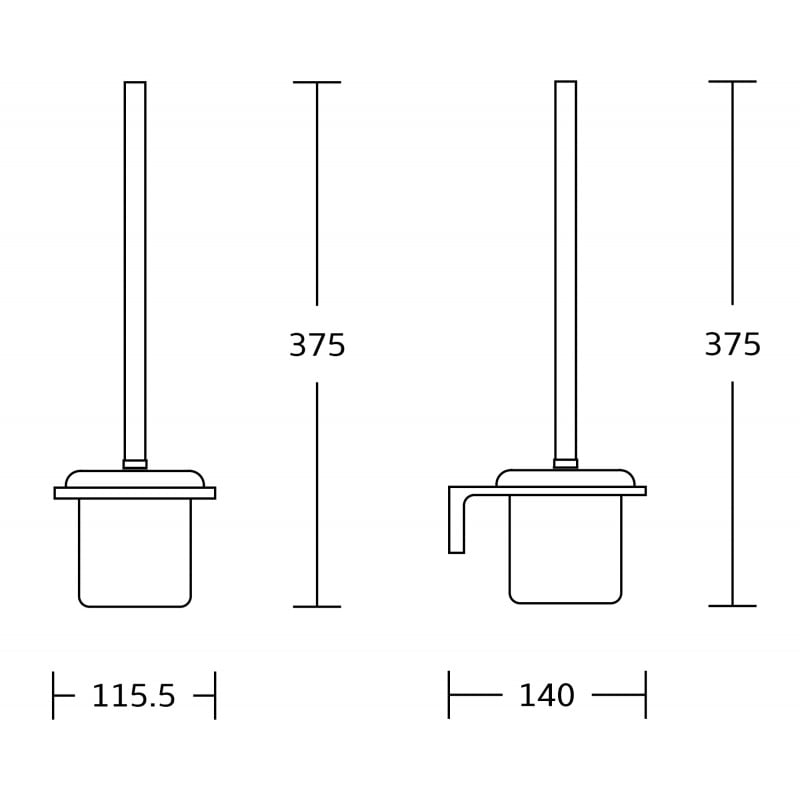 Mexen Lea Toilettenbürste, schwarz - 7026050-70