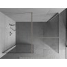 Mexen Kioto Duschwand Walk-in 90 x 80 cm, transparent, gebürsteter Nickel - 800-090-202-97-00-080
