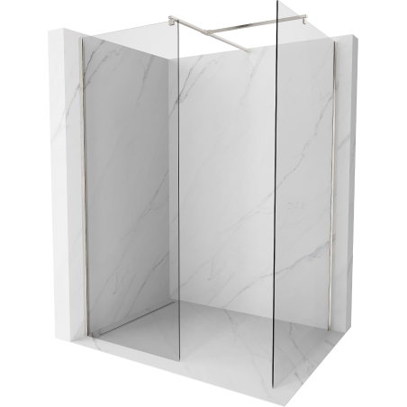 Mexen Kioto Duschwand Walk-in 100 x 95 cm, transparent, gebürsteter Nickel - 800-100-202-97-00-095