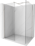 Mexen Kioto Duschwand Walk-in 100 x 100 cm, transparent, gebürsteter Nickel - 800-100-202-97-00-100