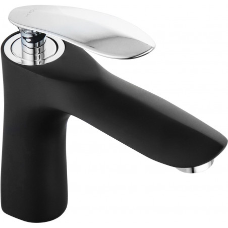 Mexen Lily Waschtischarmatur, schwarz/chrom - 73600-17