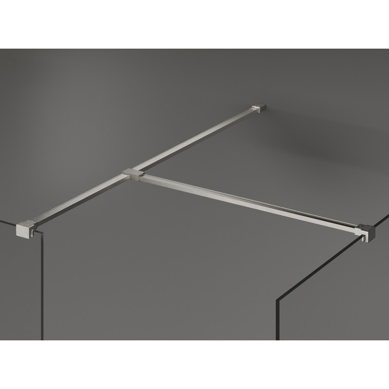 Mexen Kioto Duschwand Walk-in 140 x 80 cm, transparent, gebürsteter Nickel - 800-140-202-97-00-080