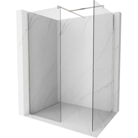 Mexen Kioto Duschwand Walk-in 140 x 85 cm, transparent, gebürsteter Nickel - 800-140-202-97-00-085