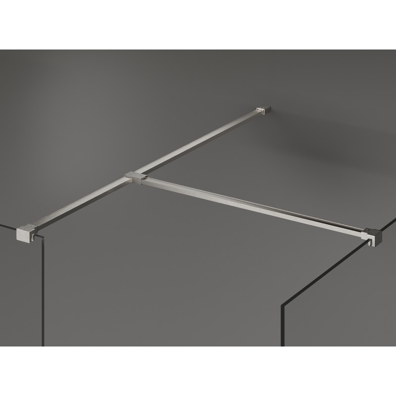 Mexen Kioto Duschwand Walk-In 155 x 80 cm, transparent, gebürstetes Nickel - 800-155-202-97-00-080