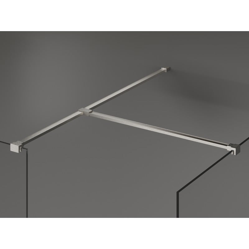 Mexen Kioto Duschwand Walk-in 155 x 110 cm, transparent, gebürsteter Nickel - 800-155-202-97-00-110