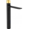 Mexen Zero+ hohe Waschbeckenarmatur, schwarz/gold - 71610-75