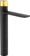 Mexen Zero+ hohe Waschbeckenarmatur, schwarz/gold - 71610-75
