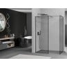 Mexen Kioto Duschwand Walk-in 140 x 90 cm, schwarzer Rahmen, Gun Metal - 800-140-202-95-70-090