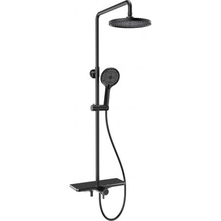 Mexen Frost Aufputz-Duschset mit Regenduschkopf und Armatur, schwarz - 78111-70