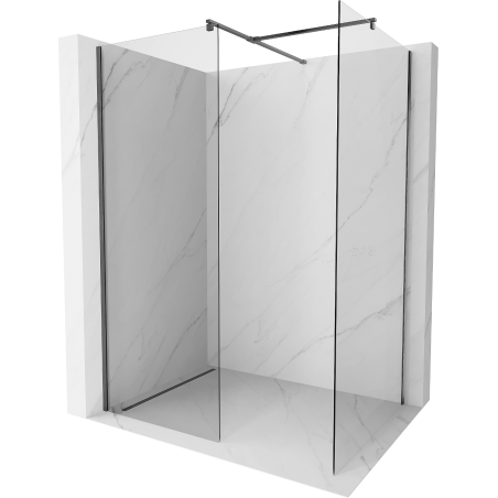 Mexen Kioto Duschwand Walk-in 110 x 70 cm, transparent, gun grau gebürstet - 800-110-202-66-00-070