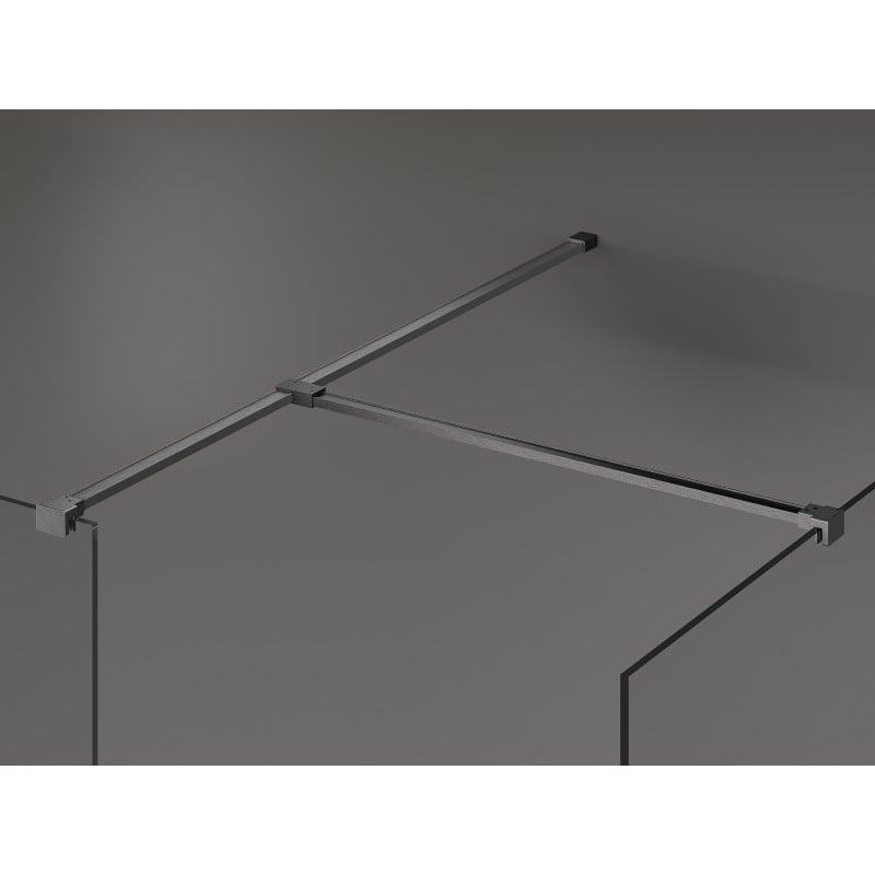 Mexen Kioto Duschwand Walk-in 110 x 70 cm, transparent, gun grau gebürstet - 800-110-202-66-00-070