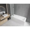 Mexen Cube Rechteckige Badewanne 170 x 80 cm mit Verkleidung und 2-flügeliger 100 cm Duschwand, transparent, schwarz