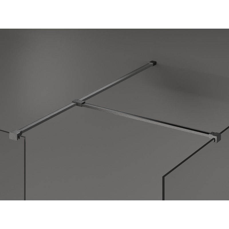 Mexen Kioto Duschwand Walk-in 145 x 80 cm, transparent, gebürstet gun gray - 800-145-202-66-00-080