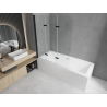 Mexen Cube Rechteckige Badewanne 170 x 80 cm mit Verkleidung und 3-flügeligem Paravent 120 cm, transparent, schwarz
