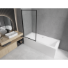 Mexen Cube Rechteckige Badewanne 170 x 80 cm mit Verkleidung und 1-flügeliger 70 cm Wand, schwarzes Muster fix