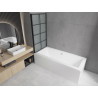 Mexen Cube Rechteckige Badewanne 170 x 80 cm mit Verkleidung und 1-flügeligem Paravent 70 cm, schwarzes Muster