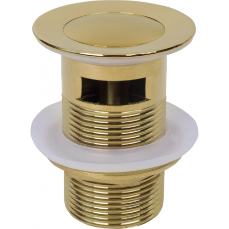 Mexen Klick-Klack-Ablaufventil, klein, rund, mit Überlauf, gold - 79925-50